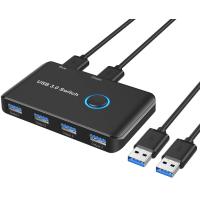 ราคา ABLEWE USB 3 0 Switch USB Switch Selector 2 Computers Sharing 4 USB Devices KVM Switcher Box for PC Printer Scanner Mouse Keyboard with 2 Pack USB Cable Compatible with Mac Windows Linux (10332872148)