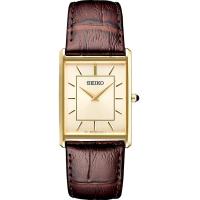 ราคา Seiko Mens Stainless Steel Japanese Quartz Dress Watch with Leather Strap Brown 10 Model SWR064 (17139352754)