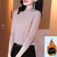 ราคา เสื้อเชิ้ตแขนยาวสำหรับผู้หญิงเสื้อลูกไม้แฟชั่นกลวงพอดีตัว (19896485580)