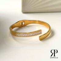 ราคา URPALS กำไลข้อมือ Stainless 18K ดีไซน์หรู ฝังเพชร CZ งาน Premium ใส่ออกงาน แมทได้กับทุกลุค (21083342203)