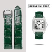 ราคา NEW Suitable for Cartier Santos Santos100 leather strap Santos crocodile pattern leather watch strap cowhide Original (19113145188)