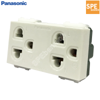 ราคา Panasonic WEG15929 เต้ารับคู่ เสียบขากลมแบน มีกราวด์ 16A 250V Panasonic (8847603135)