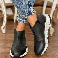 ราคา Order Coming รองเท้าหนังสตรีขนาดใหญ่แบบรองเท้าส้นเตี้ยสำหรับฤดูหนาวใหม่ล่าสุดแบบสีลายเสือเปลือย (20008891873)