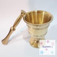 ราคา Brass Mortar โกร่ง ทองเหลือง ครก เครื่องบด สำหรับ ยา แซฟฟรอน สมุนไพร เครื่องเทศ ขนาดเส้นผ่านศูนย์กลาง 5 5 5 cm Saffron สินค้ามาใหม่ S Happy (20304553566)