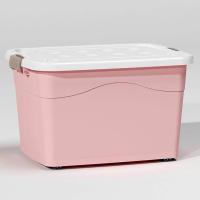 ราคา กล่องเก็บของ ลังใส่ของ สีใส สีชมพู กล่องพลาสติก กล่องใส่ของอเนกประสงค์ กล่องขนาดเล็กและใหญ่ (16509963591)