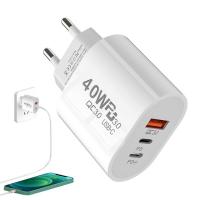 ราคา 40W Charger PD Charger Laptop Charging Block Fast Charging Station Block Laptop Power Adapter USB PD Fast Charger Plug for Laptop Wireless Earphone Phone amicably (20575774919)