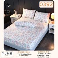 ราคา YUME High Quality Cotton 4in1 Queen King2in1 Single Fitted Bedsheet Set Cadar Getah Keliling Murah Hebat Corak V 1 (16487261106)