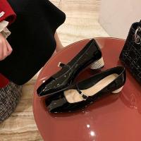 ราคา Light mouth new coach spring Mary Jane shoes female one word with han edition patent leather black diamond thick documentary shoes (20207812257)