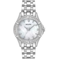ราคา Bulova Ladies Classic Stainless Steel 3 Hand Quartz Watch Diamond Dial and Bezel with White Mother of Pearl Dial Style 96R233 (20004520778)