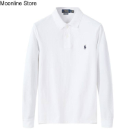ราคา Moonline Store Original Ralph Laurens สีทึบโปโลผู้ชายเสื้อยืดปกแขนสั้นเสื้อโปโลผู้ชายแขนยาวผ้าฝ้ายปกเย็บปักถักร้อยขนาดเล็กที่มีสีสันโลโก้ขนาดใหญ่เสื้อยืดเสื้อโปโล (18170283940)