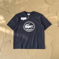 ราคา LACOSTE crocodile pattern flocking printing round neck short sleeve mens and womens casual T shirt (19771376078)