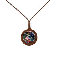 ราคา Yellow Sunflower Flower Butterfly Pattern Glass Cabochon Wood Necklace Fashion Jewelry Sweater Chain Long Necklace Women Gift (18806238398)