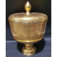 ราคา ขันพานฝาจุกบัว 8 นิ้ว รุ่นนพิเศษ ตอกดลายกลีบบัวหลวง ก้นช้าง Premium Luxury (13596603584)