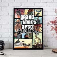 ราคา Grand Theft Auto V IV San Andreas Vice City Art Series โปสเตอร์ภาพวาดผ้าใบสำหรับตกแต่งบ้าน พิมพ์คุณภาพสูงสำหรับห้องเกมห้องนอนและบาร์ (20054740299)