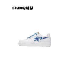 ราคา BAPESTA DUNK สเก็ตบอร์ดคู่สีเขียวสีน้ำเงินหนังแท้สีดำ Vibe แบบสบายๆสีตัดกันรองเท้าผ้าใบมีข้อต่อเสื้อต่ำ (17644635285)