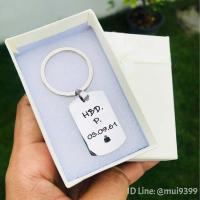 ราคา พวงกุญแจจี้ สแตนเลส สลักชื่อ dog tag Keyring ของที่ระลึกแฟชั่นของขวัญ สลักชื่อตามสั่ง ชื่อกลุ่ม ชื่อแก๊งค์ (15595087417)
