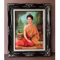 ราคา ภาพพระพี่นางสุพรรณกัลยาทรงชุดไทย ภาพเคลือบฟีล์มเย็นลามิเนตสามารถใช้ผ้าชุบน้ำเช็ดทำความสะอาดภาพได้ สินค้ามีลิขสิทธิ์ห้ามลอกเลียนแบบ ใส่กรอบหลุยส์ ขนาดรวมกรอบ21X26 (15270214433)