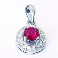 ราคา จี้เพชรกลมเงินแท้ 925 เพชรล้อมCZ Color พร้อมสร้อยเงินแท้925 ยาว 18 นิ้ว ชุบทองคำขาว (1366244849)