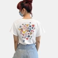 ราคา Closet Crush Round neck t shirt with short sleeve and heart printed on back White เสื้อยืดคอกลมแขนสั้นพิมพ์ลายหัวใจที่หลัง (20916624649)