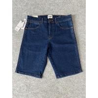 ราคา Wrangler ยีนส์ขาสั้นผู้ชาย สียึนส์เข้มสวยเท่ เอวกลาง ป้ายหนังสีน้ำตาล ผ้ายืด ใส่สบาย (20427111477)