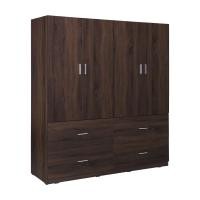 ราคา furinbox ตู้เสื้อผ้า 4 บานพร้อมลิ้นชัก รุ่นทิวลิป สีวอลนัท (20895813993)