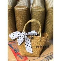 ราคา กระเป๋าสานกระจูดผูกโบว์ พันหูหลายขนาด น่ารักเก๋ๆ โบว์คละลาย (15334347952)