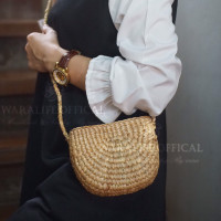 ราคา รุ่นฮิต กระเป๋าสานผักตบชวา ทรงแตงโม มี2ขนาด สะพายไปคาเฟ่เก๋ๆ งานสวยสุดปัง (529476587)