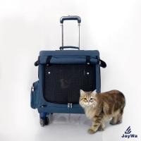 ราคา ่jaywa กระเป๋าแมวล้อลากสะพายได้ กระเป๋าเป้แมวมีล้อ กระเป๋าหมาล้อลากสะพาย ใส่แมว2ตัว ใส่แมวตัวใหญ่ ลากขึ้นบันไดเลื่อนได้ (20974394267)