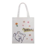 ราคา กระเป๋าผ้าลายการ์ตูนน่ารักผ้าใบพิมพ์ลายกระเป๋าช็อปปิ้ง (20922205883)