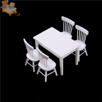 ราคา FRISTOY 1 12โต๊ะรับประทานอาหารไม้พร้อมเก้าอี้4ชุดตุ๊กตาเฟอร์นิเจอร์ (20878837387)