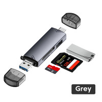 ราคา การ์ดรีดเดอร์ OTG 2 in 1 TYPE C USB 3 0 สำหรับTF SD Micro SD SDXC SDHC MMC RS MMC Micro SDXC Micro SDHC UHS I for MacOS Windows Linux PC Laptop (20960369073)
