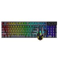 ราคา D500 RGB Luminous Silent Mechanical Gaming Keyboard และ Mouse Package White Black Luminous Keyboard Mouse ลดราคา (20482443266)