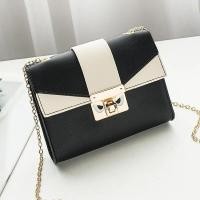 ราคา กระเป๋าถือสะพายข้างขนาดเล็ก PU สายโซ่ล็อคได้ (21170846229)