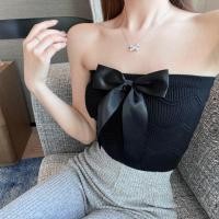 ราคา สต็อกไทย FF เสื้อเกาะอกไหมพรม 2 สี อกแต่งเข็มกลัดโบว์ใหญ่ ถอดออกได้ (21023552286)