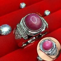 ราคา แหวนทับทิมกินบ่เซี่ยง ข้างเพชร แหวนเงินแท้ ชุบทองคำขาว พลอยทับทิมแท้ YTG 11250 (9184574934)