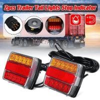 ราคา 2Pcs ไฟท้ายแม่เหล็ก 16LED 12V 1คู่ไฟสัญญาณสำหรับรถพ่วงรถบรรทุกรถ พร้อมสายยาว 10ม ไฟสัญญาณสำหรับรถพ่วงรถบรรทุกรถ ไฟท้ายรถยนต์ (20815241071)