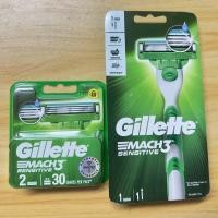 ราคา ด้ามมีดโกนGillette mach3 sensitive ด้ามเดี่ยว ด้าม ใบมีดเพิ่ม (20666745009)