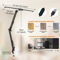 ราคา CHENBEN โคมไฟตั้งโต๊ะ LED ปรับแสงได้3สีโคมไฟโต๊ะอ่านหนังสือปลั๊กคลิป USB พับได้หัวคู่แขน24วัตต์สก์ท็อปไฟอ่านหนังสือป้องกันดวงตาสำหรับนักเรียนห้องเรียนสำนักงานห้องนอน (21038340447)