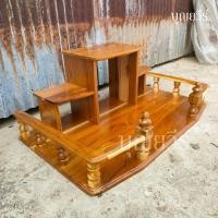 ราคา หิ้งพระไม้สักแท้ 100 หิ้งพระติดผนัง โมเดิร์น ขนาด 60 36 ซม สีเคลือบเงา (17815509571)