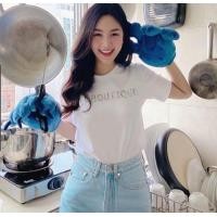 ราคา เสื้อคอกลมแขนสั้นผ้าเด้งแต่งเพชรปักงานแบรนด์ (18051146503)