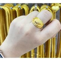 ราคา แหวนลายมังกรทรงมน ลายใหม่ แบบชนร้านทอง เหมือนแท้ ทองไม่ติดส้ม (21221730588)