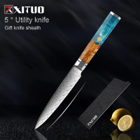 ราคา Damascus Chef Knife Razor Sharp Japanese Knife For Kitchen Cuisine Meat Cut Kiritsuke Nakiri Peeling Cooking Knife (20700327350)
