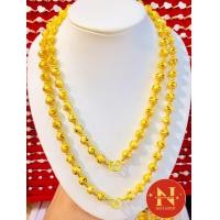 ราคา สร้อยคอ เม็ดประคำพ่นทรายเม็ดประคำฉลุจิกเพชรตัดลาย ขนาด 10 มิม น้ำหนัก 5 บาท ทองหุ้ม ทองชุบ งานสวยเสมือนจริง นพคุณห้างทอง (19475899707)