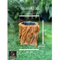 ราคา กระถางลายเปลือกไม้ SIZE XL ปูนปั้น จัดสวน ประดับสวน แต่งสวน กระถางใส่ต้นไม้ Bunny Brown (20023641342)