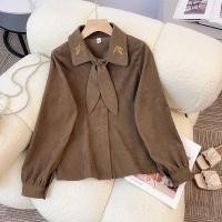 ราคา เสื้อเชิ้ตผ้าลูกฟูกสำหรับผู้หญิงเสื้อแขนยาวอเนกประสงค์ปักลายเสื้อเชิ้ตแฟชั่นผ้าลูกฟูกหูกระต่ายดีไซน์ฤดูใบไม้ร่วงและฤดูหนาว (20668399359)