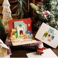 ราคา พร้อมส่ง การ์ดคริสต์มาสพร้อมซอง Pop up 3D Christmas greeting card with envelope (20928256583)