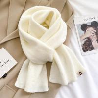 ราคา ผ้าพันคอถักไหมพรมผู้หญิงฤดูใบไม้ร่วงฤดูหนาวสีขาวบริสุทธิ์สีเบจสีเบจผ้าพันคอสั้นป้องกันคอขนฟูน่ารักหนานุ่มละมุน (20121009334)