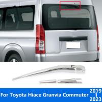 ราคา แต่งหน้าต่างหลังฝาครอบใบปัดน้ำฝนโครเมียมสำหรับ Toyota Hiace Granvia Commuter 2019 2021 2022 2023ขอบสติกเกอร์ตกแต่งรถยนต์ (19023627948)