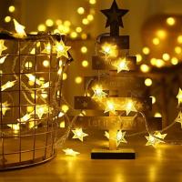 ราคา Pluck พร้อมส่ง ไฟตกแต่ง LED ประดับดาว USB ไฟดาว ตกแต่งห้องนอน ไฟกระพริบ (20728328231)
