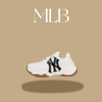 ราคา MLB Big Ball Chcunky EMBO ตัวอักษรภาษาอังกฤษ ด้านล่างหนา รองเท้าสูง ผู้ชายและผู้หญิงรองเท้า off white สีขาวนวล รองเท้าเดิน (20981581405)